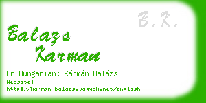 balazs karman business card