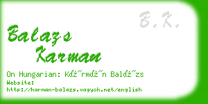 balazs karman business card